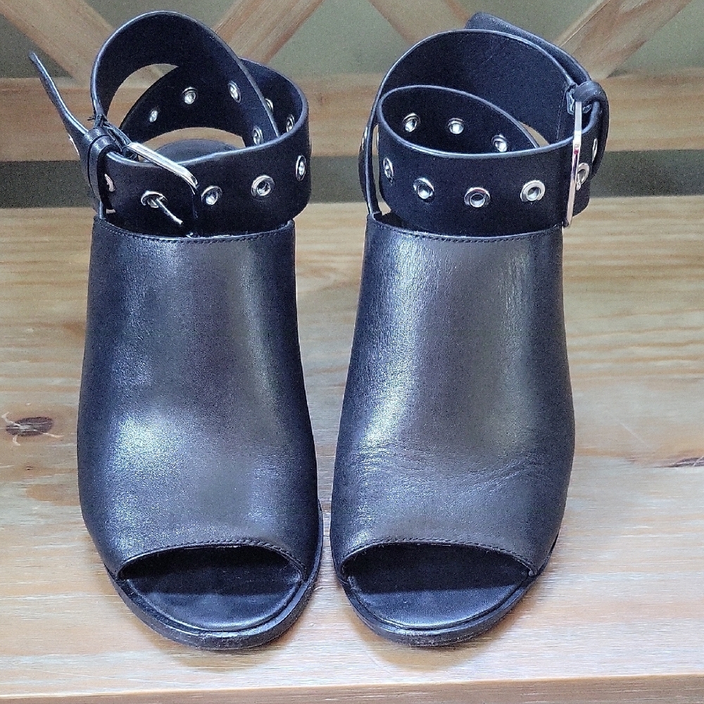All Saints Black Heeled Shoes with Strap Details
